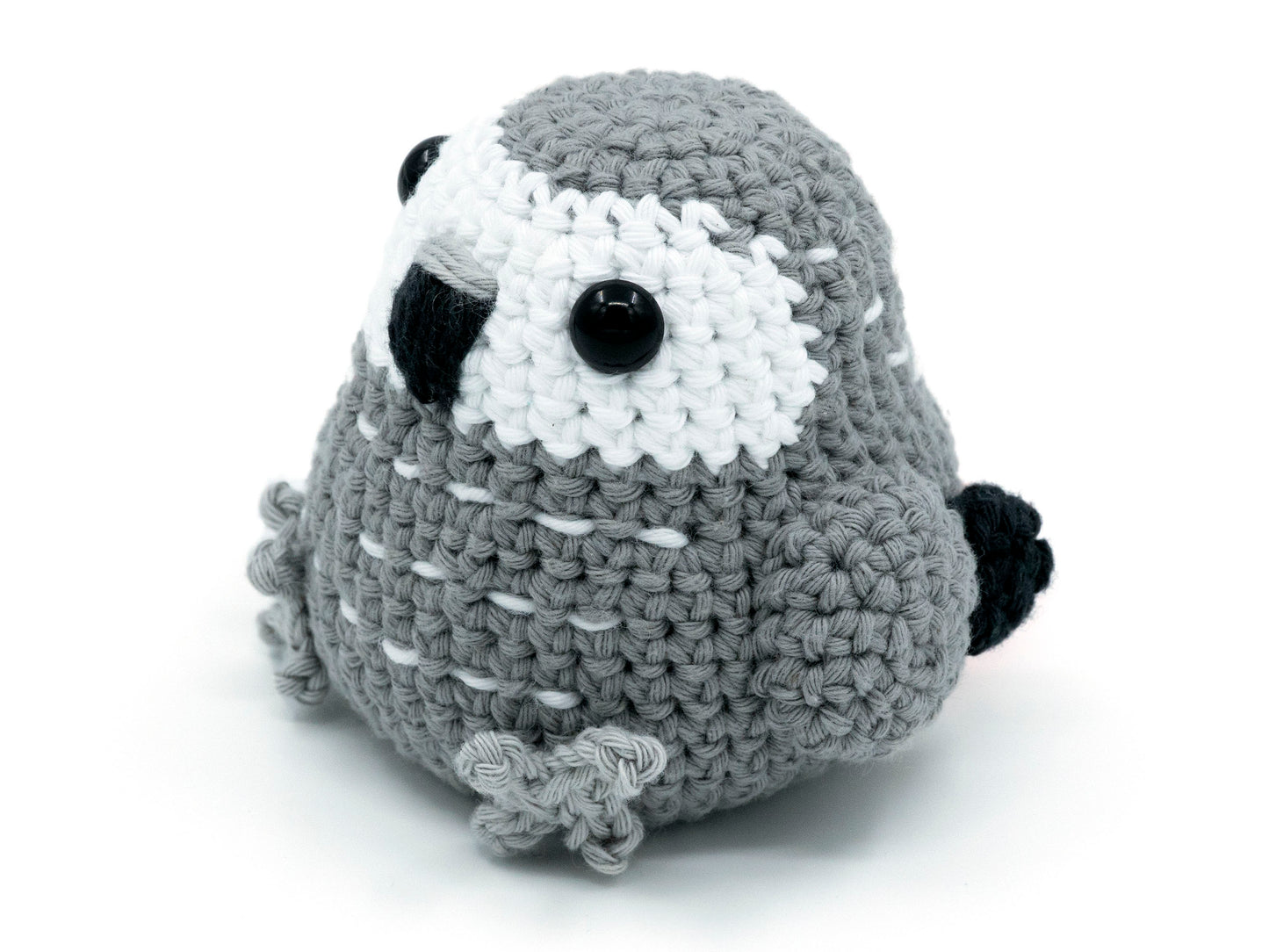 amigurumi crochet african grey pattern two congo grey side view