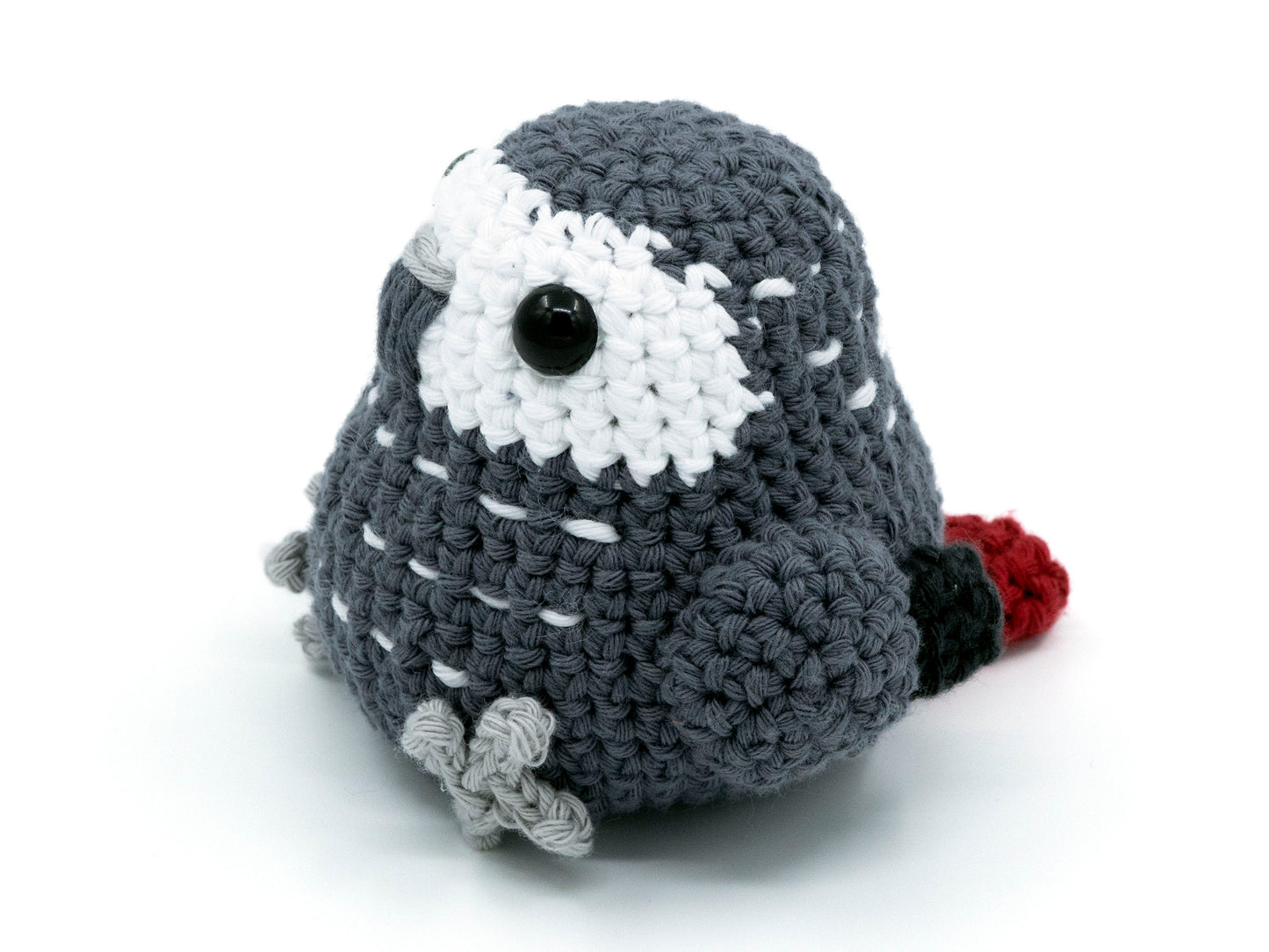 amigurumi crochet african grey pattern timneh grey parrot side view