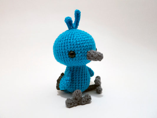 amigurumi crochet bluebird pattern three quarter view