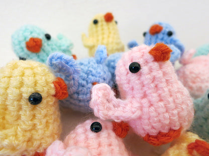 amigurumi crochet easter set  pattern colorful chicks