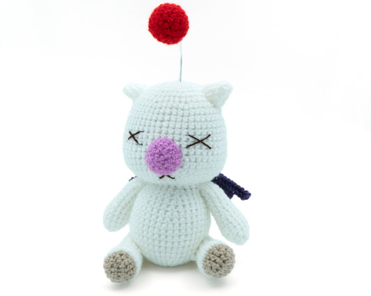 amigurumi crochet final fantasy moogle pattern front view