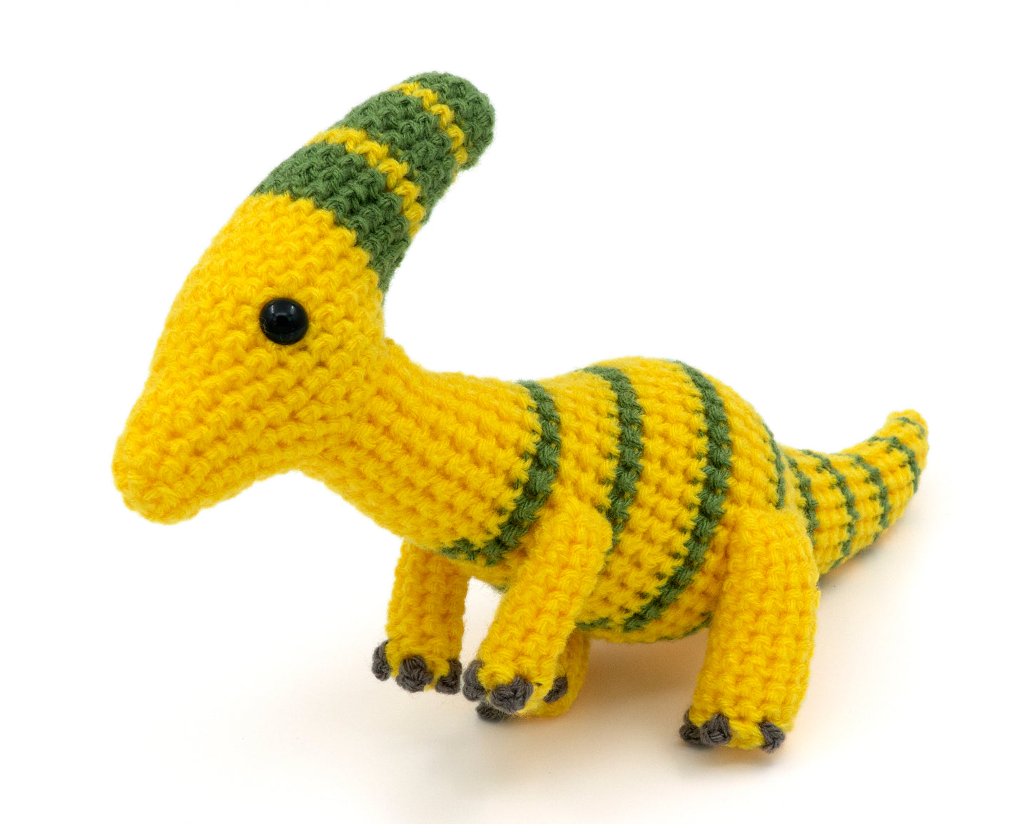 amigurumi crochet parasaurolophus pattern front view