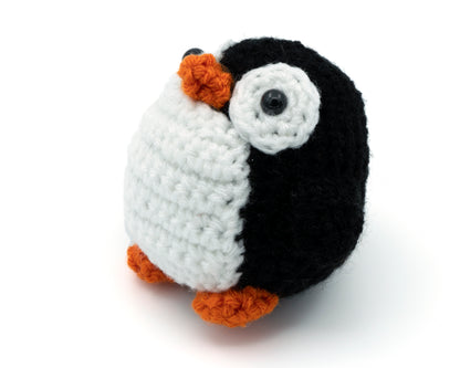 amigurumi crochet penguin side view