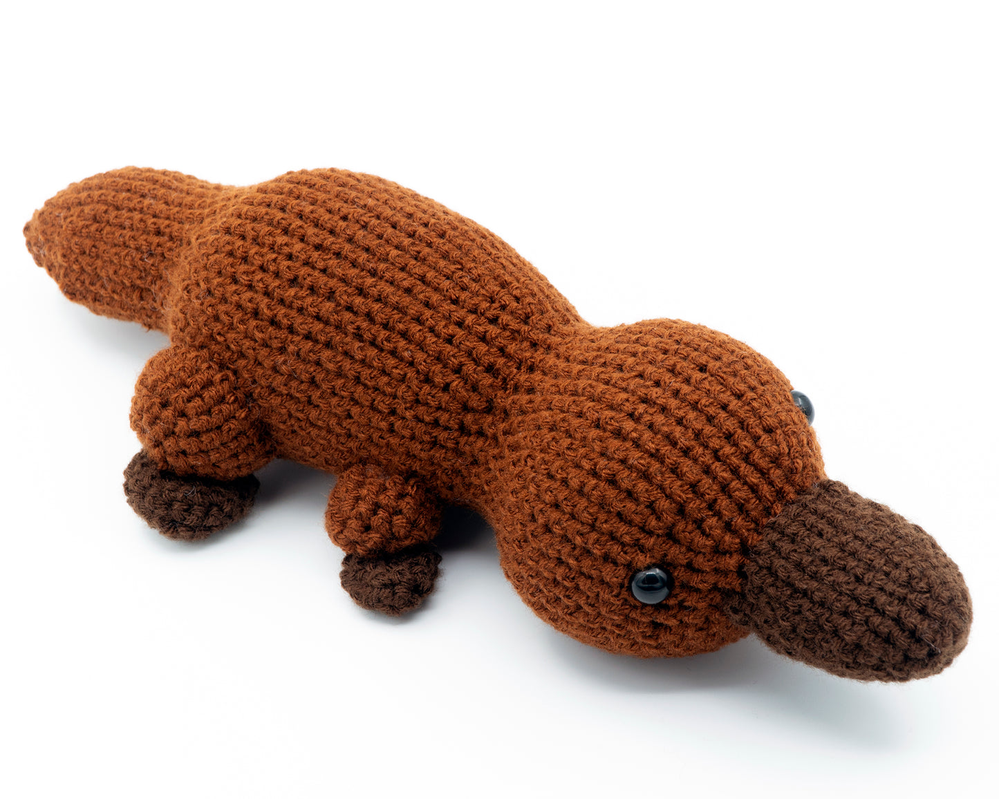 amigurumi crochet platypus pattern three quarter view