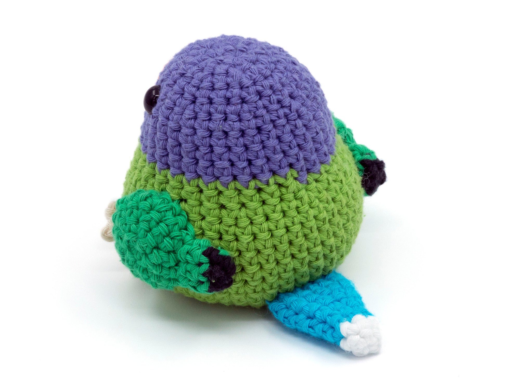amigurumi crochet plum-headed parakeet back fiew