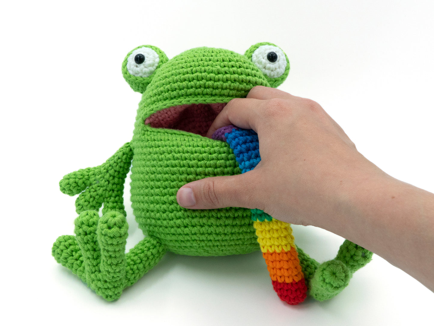 Crochet Pattern: Rainbow Lollipop Frog