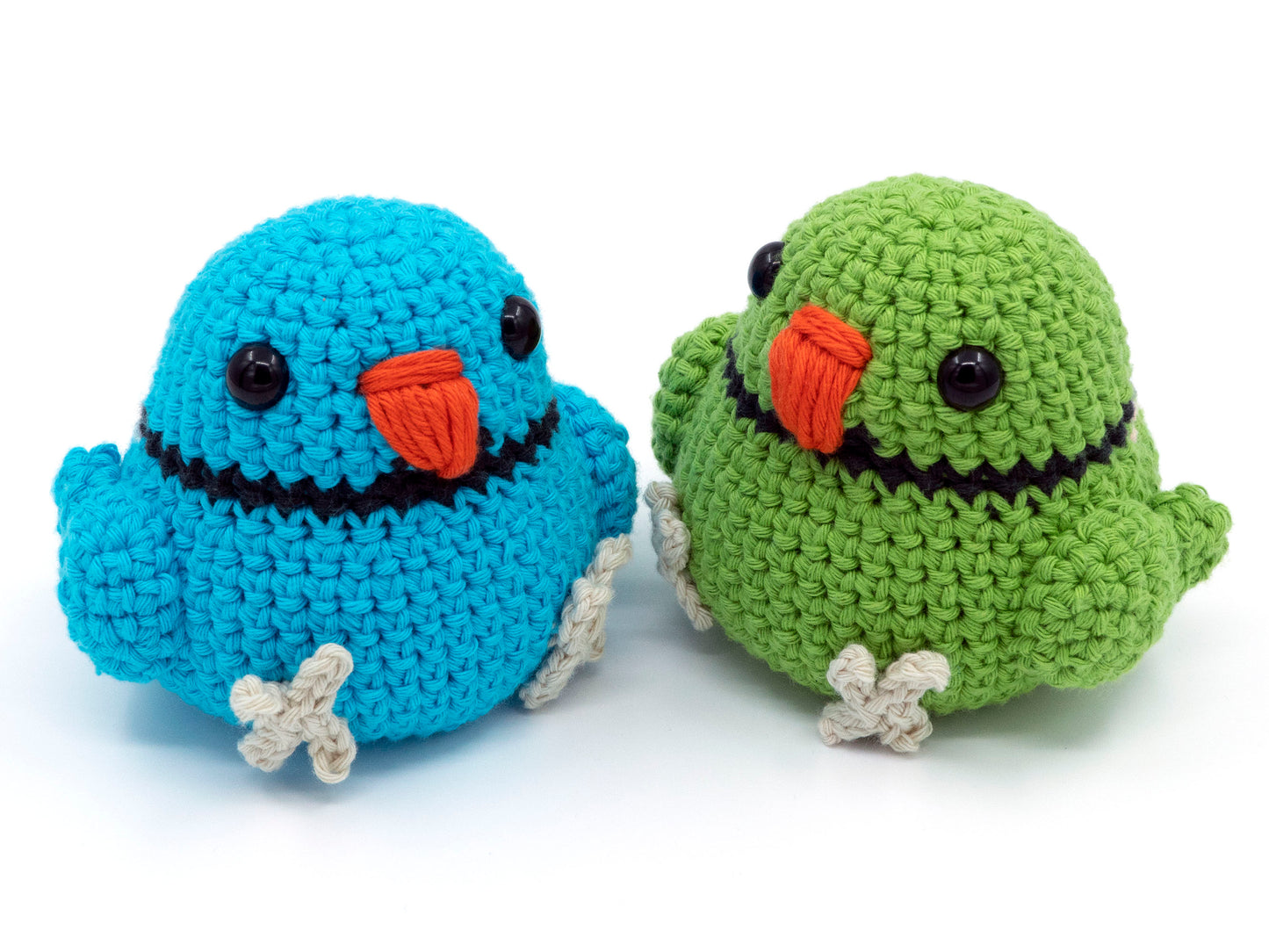 amigurumi crochet indian ringneck pattern blue and green