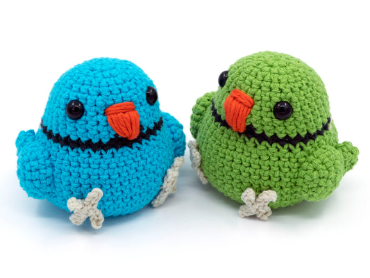 amigurumi crochet indian ringneck pattern blue and green