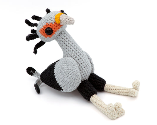 amigurumi crochet secretary bird pattern sitting down