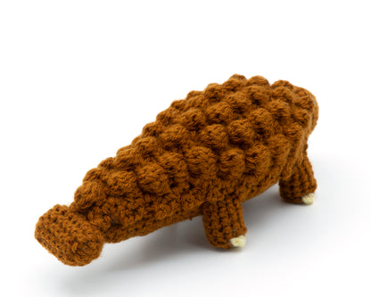amigurumi crochet ankylosaurus pattern view of the club tail