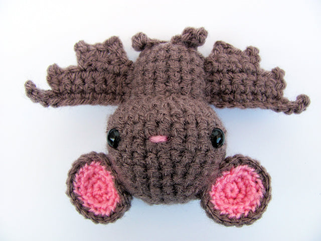 amigurumi crochet bat pattern brown bat flying upside down