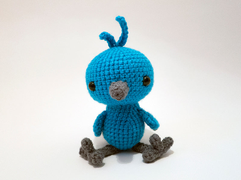 amigurumi crochet bluebird pattern front view