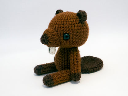 amigurumi crochet beaver pattern side view with tail