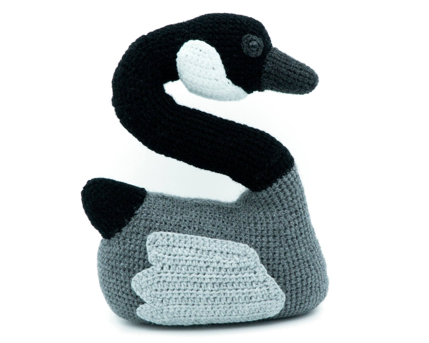 amigurumi crochet canada goose pattern side view