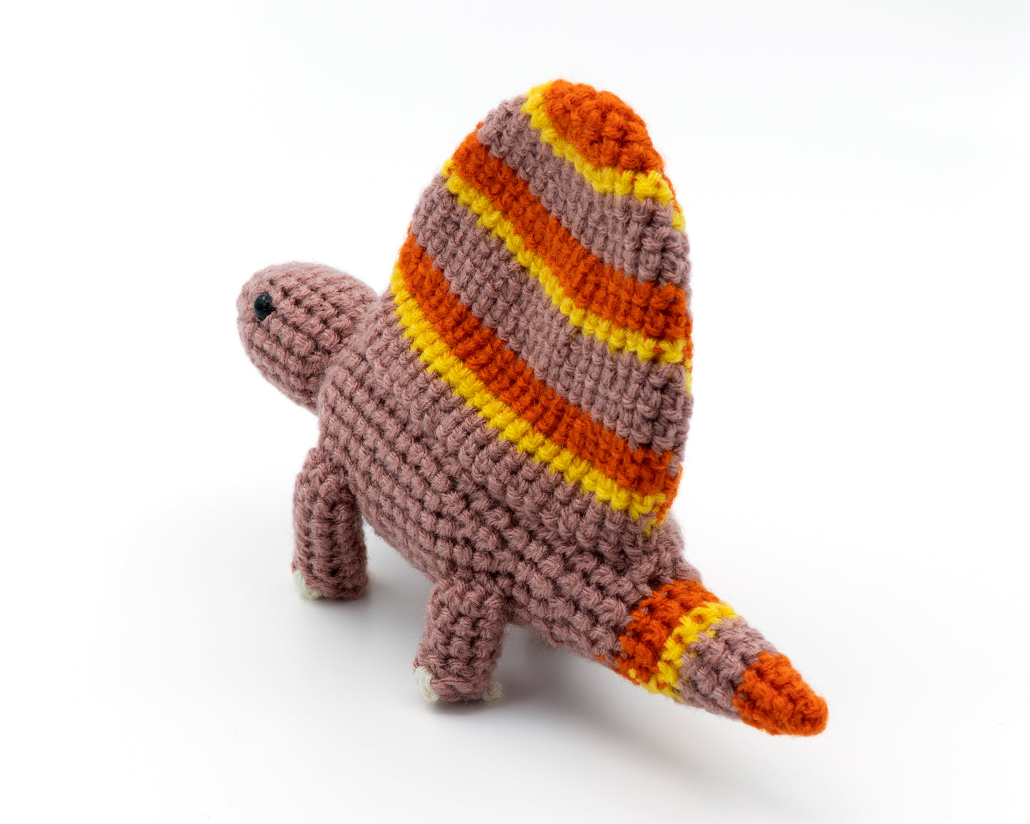 amigurumi crochet dimetrodon dinosaur pattern back view