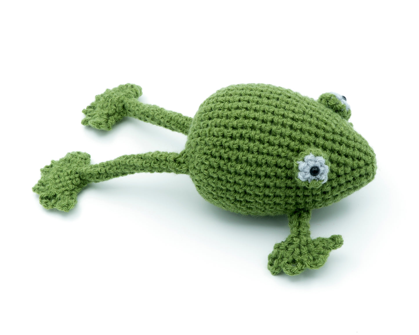 amigurumi crochet frog pattern side view