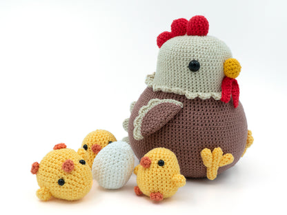 Crochet Pattern: Hen, Chick, and Egg