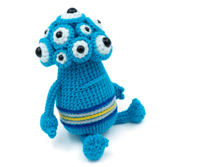 amigurumi crochet horace the monster pattern tree quarter view with dozens of eyes