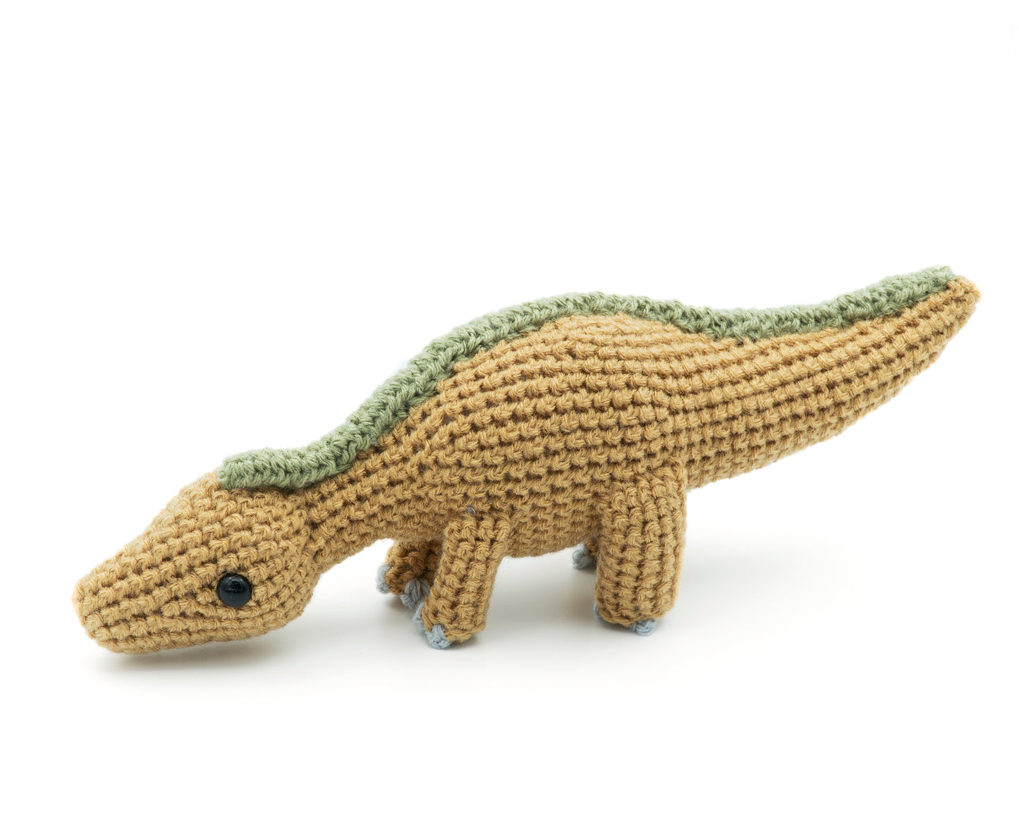 amigurumi crochet maiasaurus dinosaur pattern side view