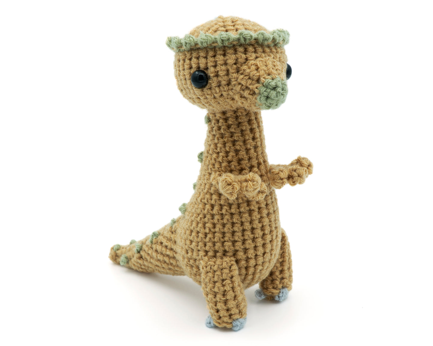 amigurumi crochet pachycephalosaurus pattern front view