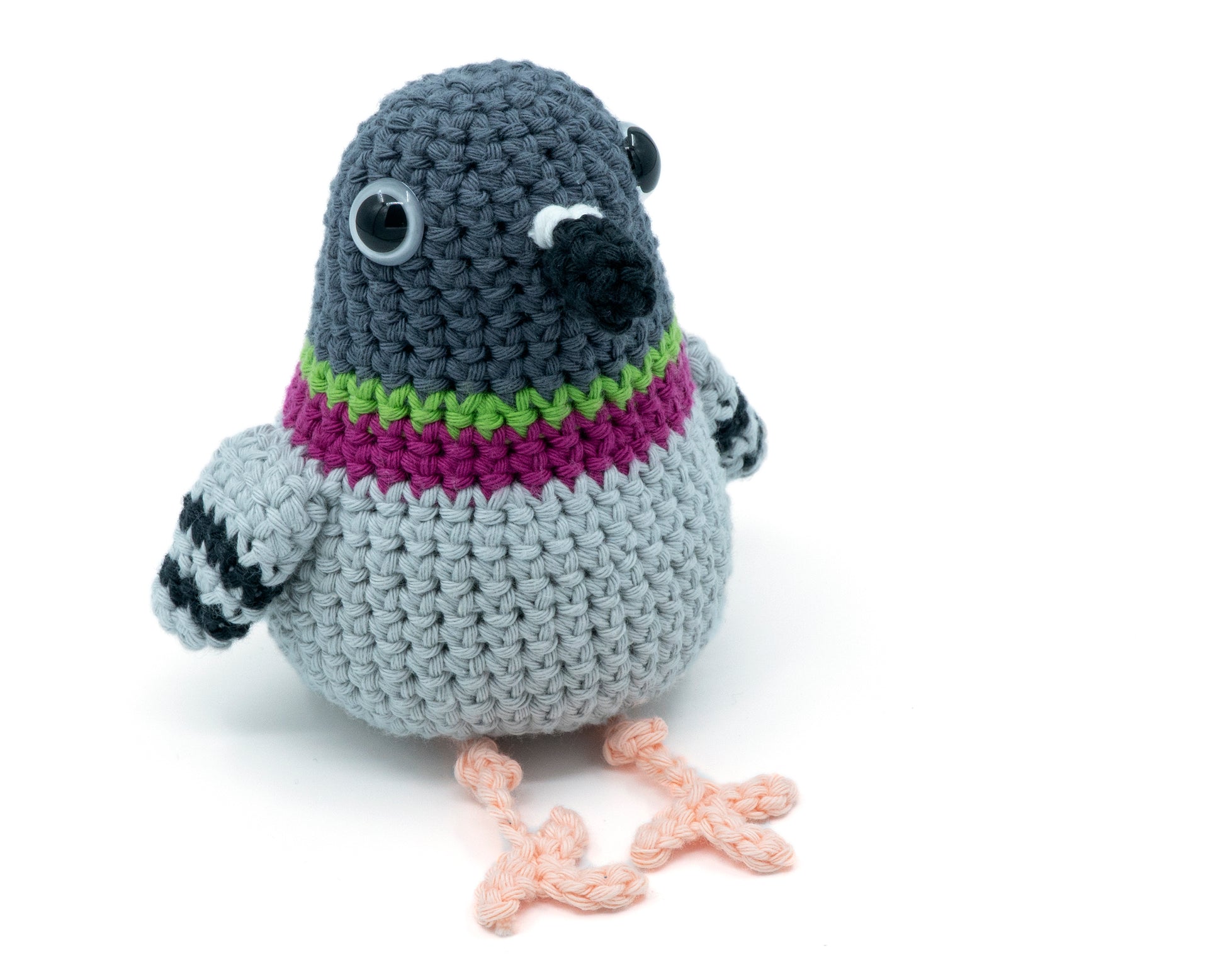 amigurumi crochet pigeon pattern front view