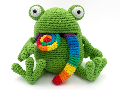 Crochet Pattern: Rainbow Lollipop Frog