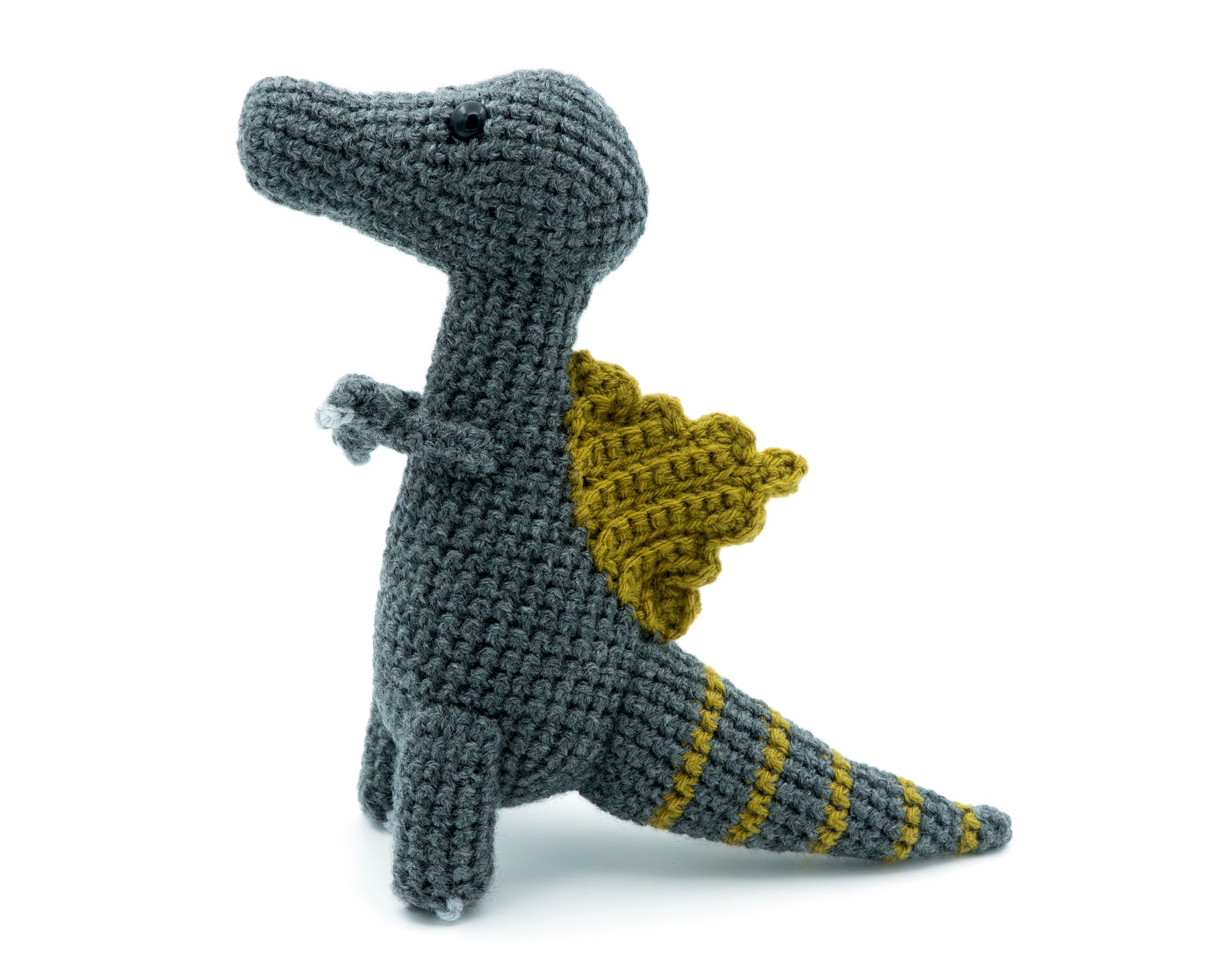 amigurumi crochet spinosaurus dinosaur pattern side view