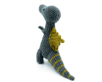 amigurumi crochet spinosaurus dinosaur pattern back view of spine