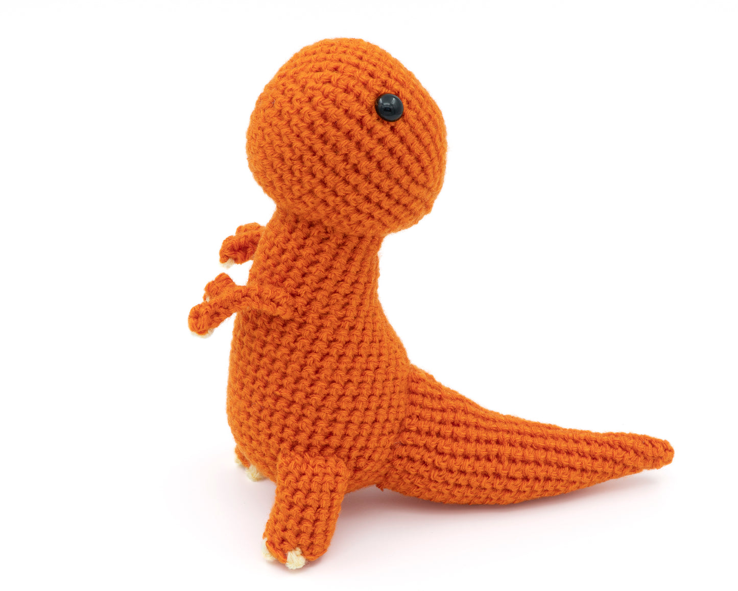 amigurumi crochet tyrannosaurus rex pattern side view