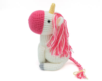 amigurumi crochet equine pattern bundle side view of unicorn
